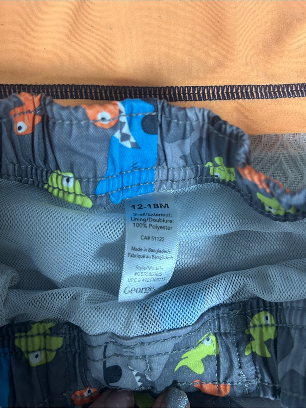 George Orange & Navy Shark Rashguard Swim Set - Picture 2 of 3